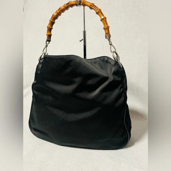 Gucci Bamboo Nylon/ Patented Leather Shoulder Bag - Picture 14 of 15